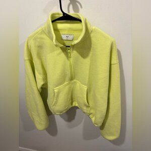 Tna Polartec 1/2 Zip Hi-Hip Sweater in a bright yellow/lime green color